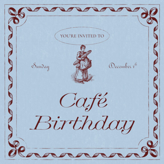 A client invitation designed by a member using Century Library typefaces and ornaments