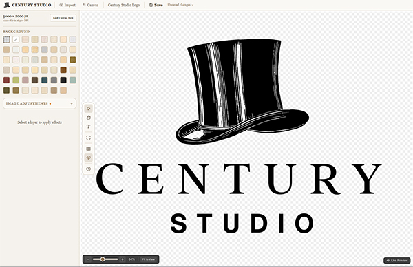 Choosing artwork and a paper colour in Century Studio