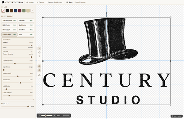Layering paper and print effects in Century Studio