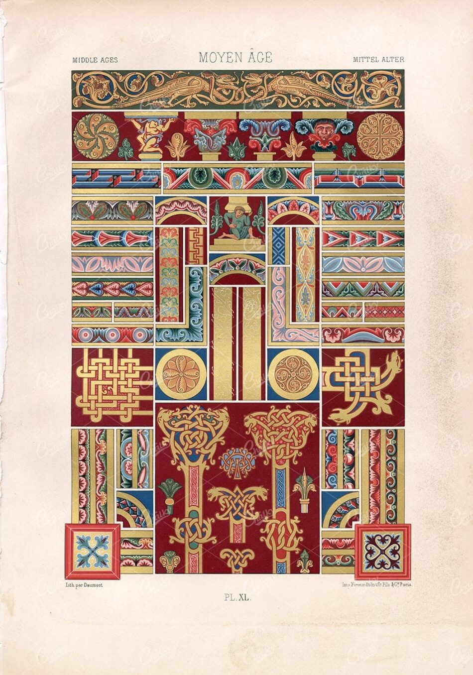 MIDDLE AGES Illumination and Embellishment Design RACINET