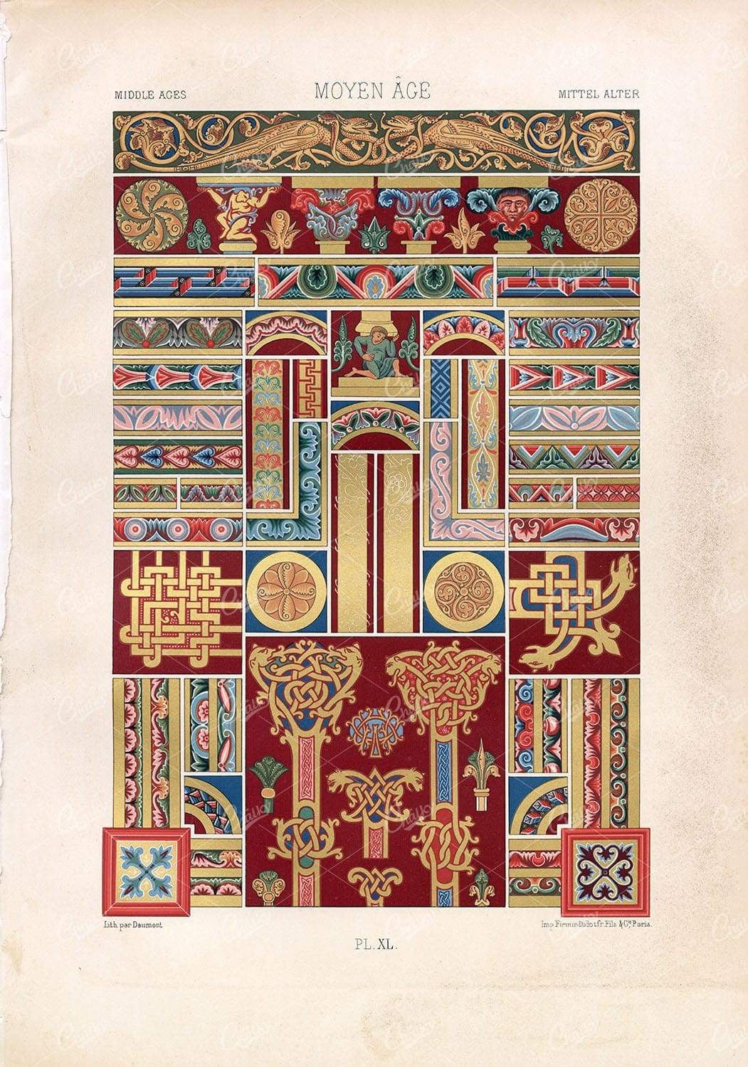 MIDDLE AGES Illumination and Embellishment Design RACINET