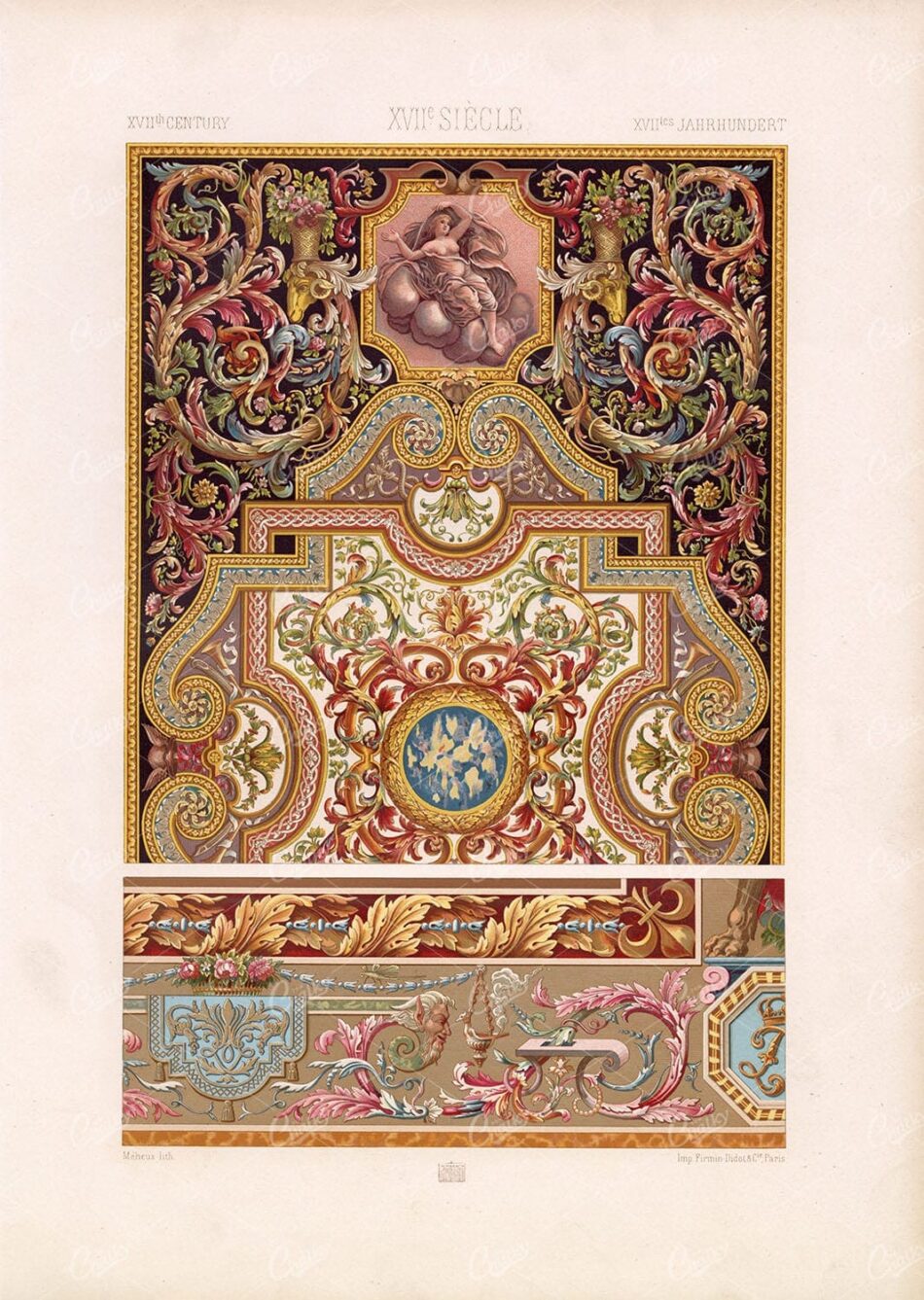 17TH CENTURY Beautifully Embellished Decorative Art RACINET 1873