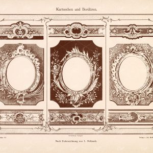 DEKORATIVE Vorbilder VI, Kartuschen und Borduren - Original Vintage Stock Image 1904