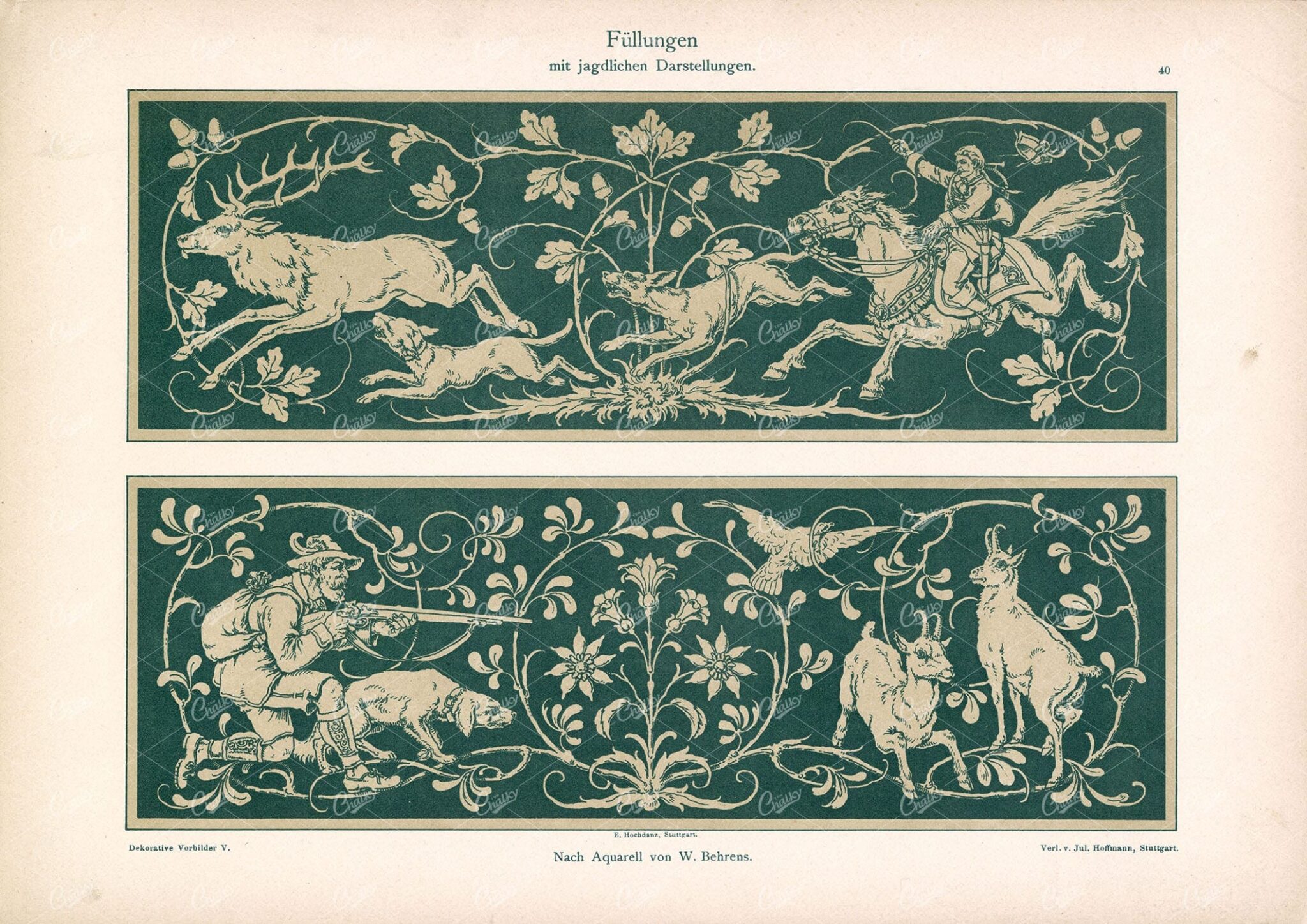 DEKORATIVE Vorbilder V, Fullengme, Mit Jagdlichen Darstellungen 1904