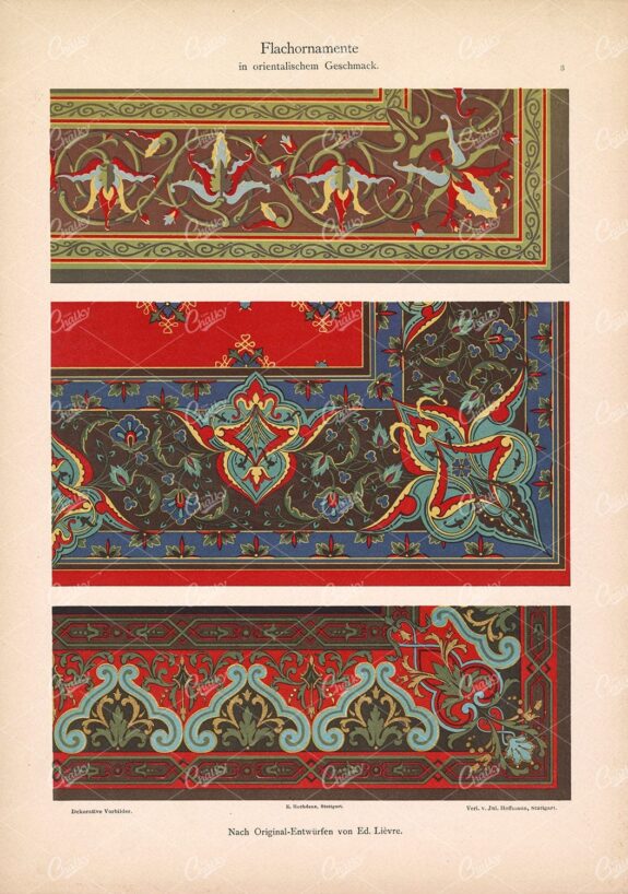 DEKORATIVE Vorbilder, Flachornamente in Orientalischem Geschmack, Art Stock Image