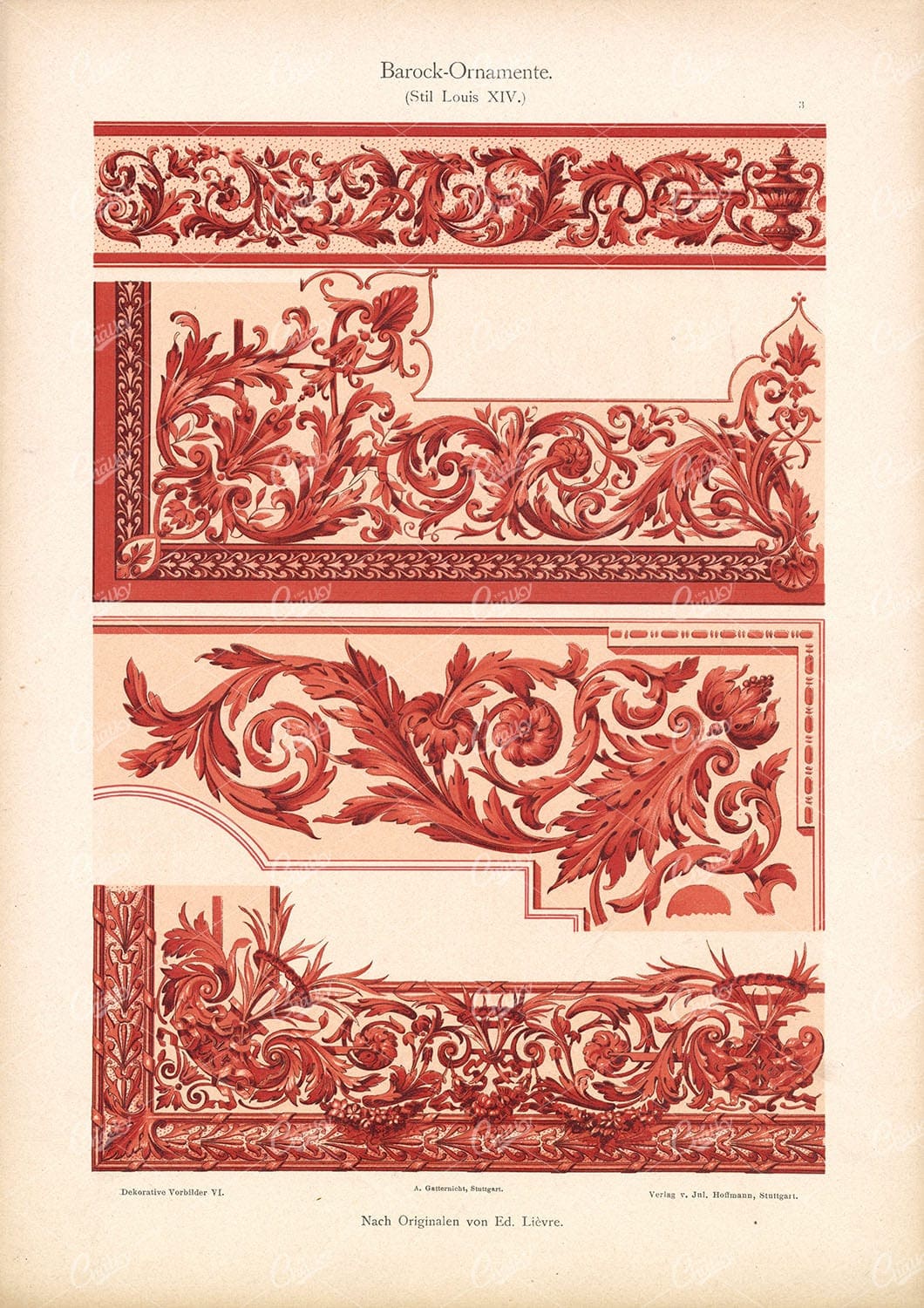 DEKORATIVE Vorbilder VI, Barock-Ornamente, Ornate Foral Frames and Borders
