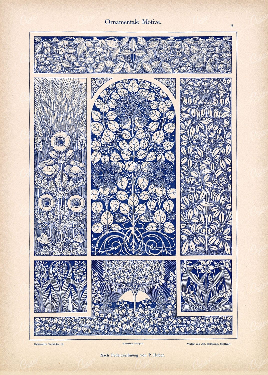DEKORATIVE Vorbilder IX, Ornamentale Motive. Vintage Floral Artwork
