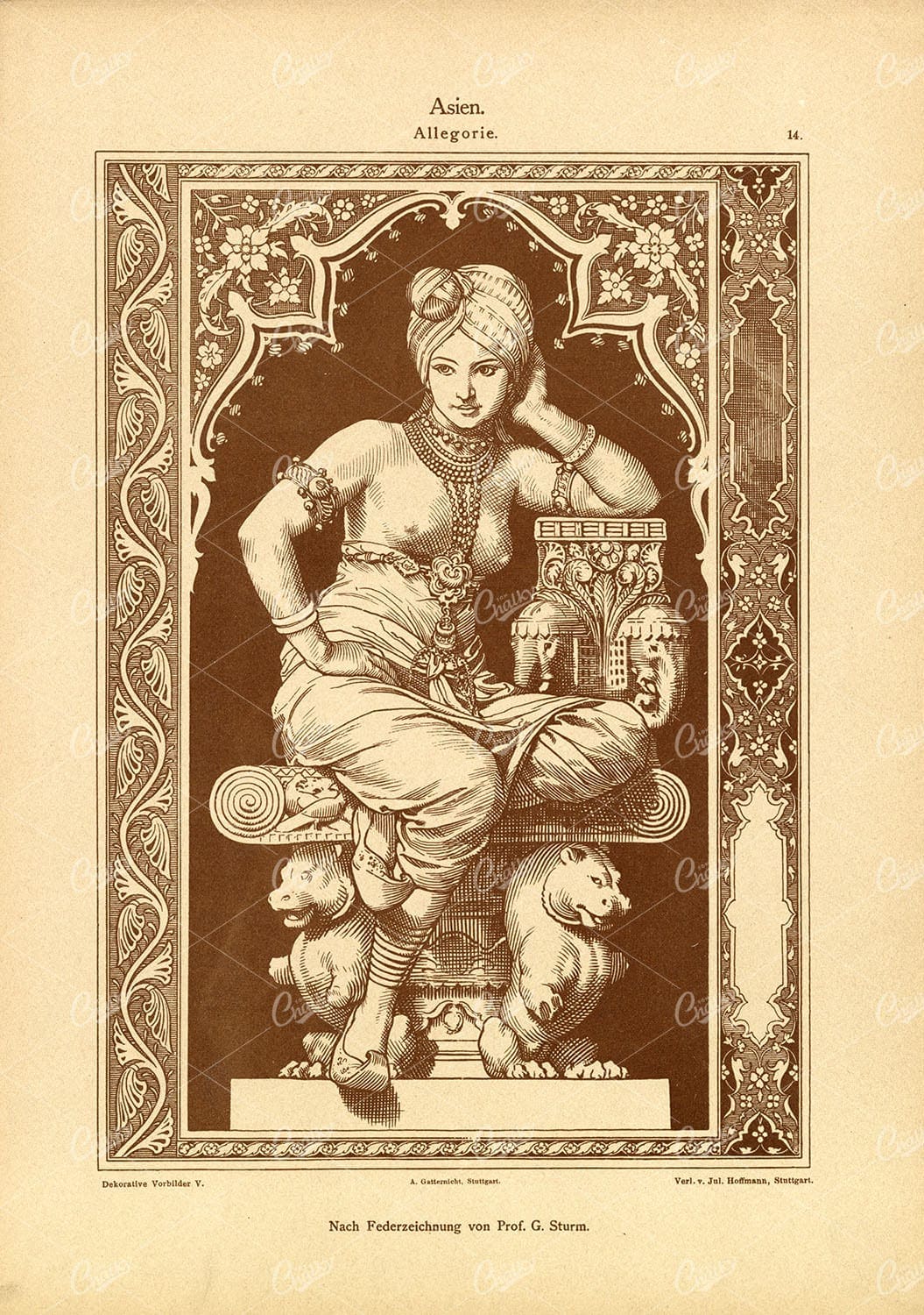 DEKORATIVE Vorbilder V, Asien Allegorie, Asian Ornate Artwork