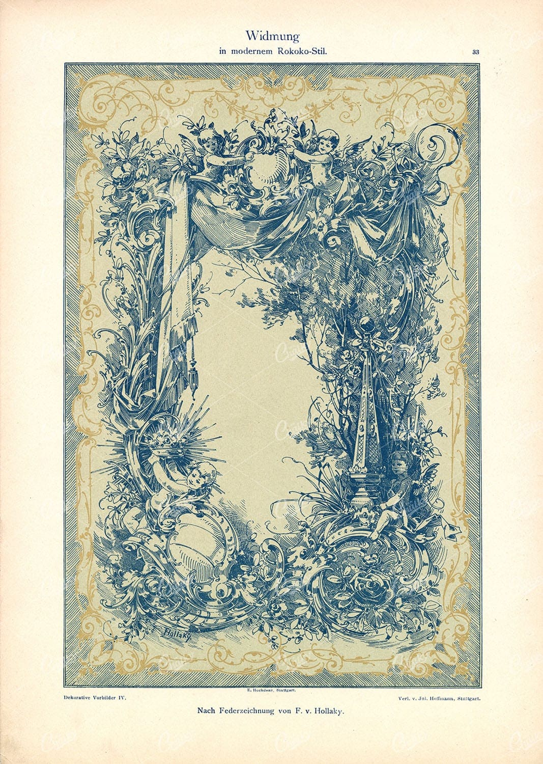 DEKORATIVE Vorbilder IV, Windmung in Rokoko Style. Hoffmann, 1904