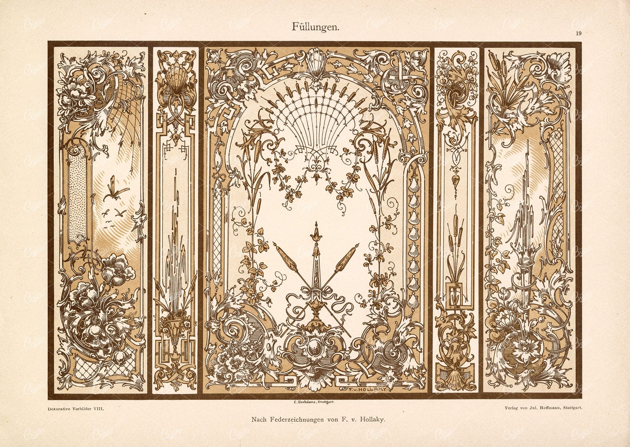 DEKORATIVE Vorbilder VIII, Fullungen, Nach Federzeichnungen 1904