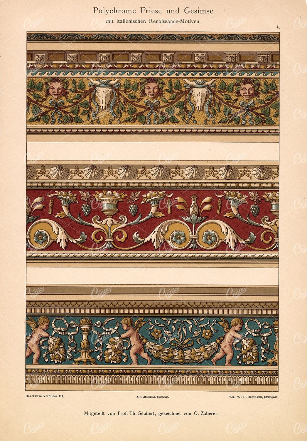 DEKORATIVE Vorbilder III, Polychrome Friese und Gesimse 1904