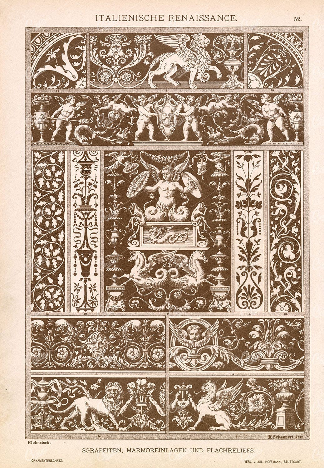 ITALIAN Renaissnace, Marble Inlays and Relief Designs, H. Dolmetsch