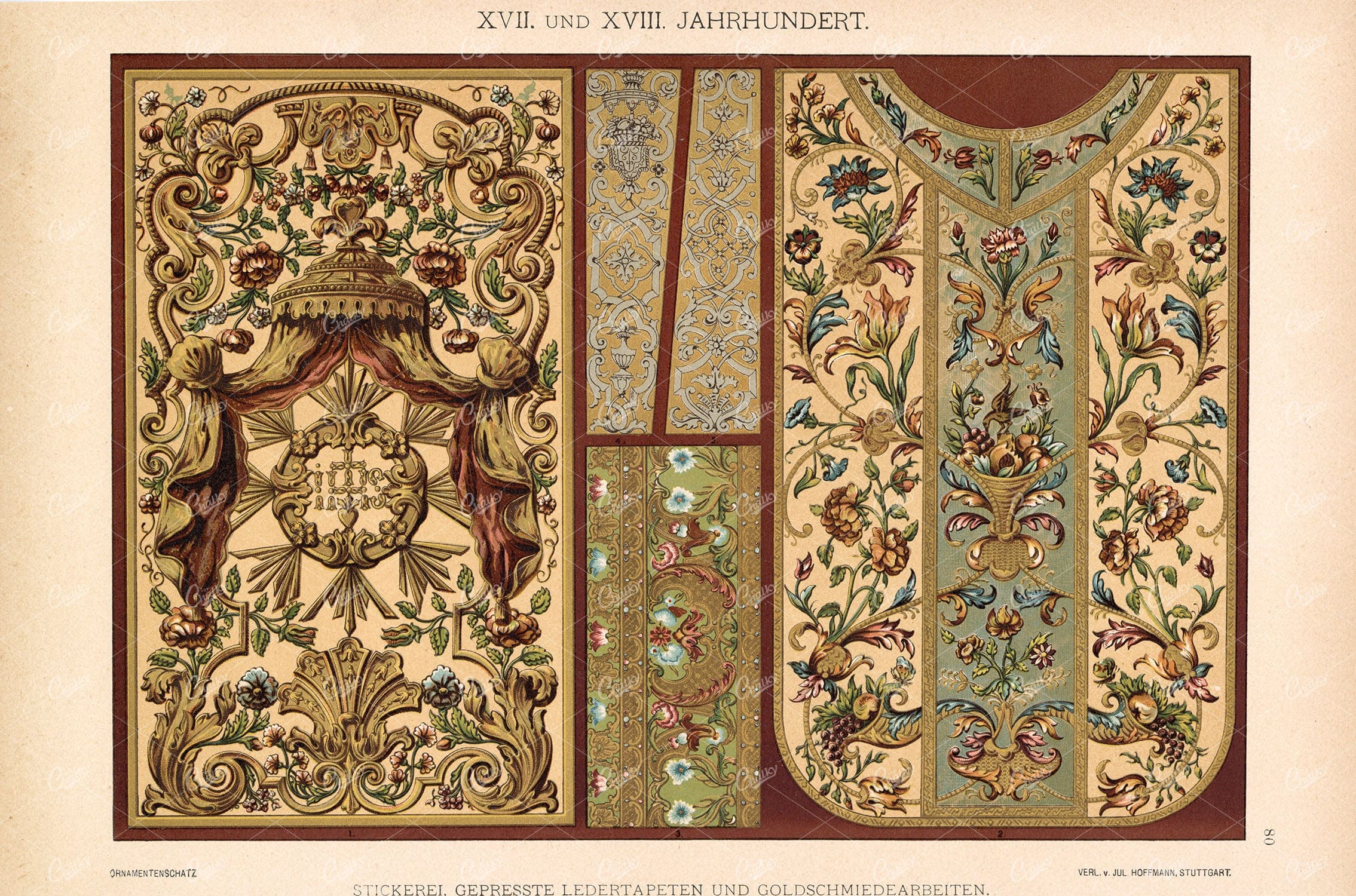 EMBROIDERY Pressed Leather Goldsmith Work, Ornamentenschatz, Dolmetsch