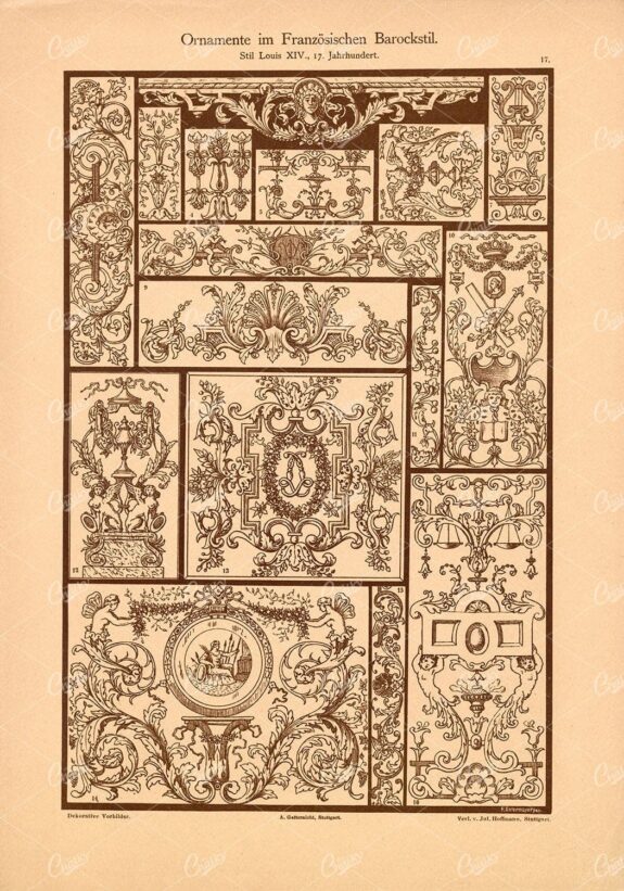 DEKORATIVE Vorbilder, Ornamente im Franzosischen Barockstil, Stuttgart.