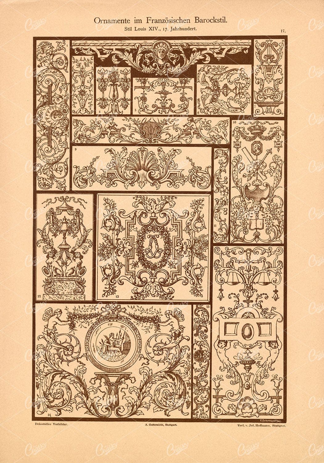 DEKORATIVE Vorbilder, Ornamente im Franzosischen Barockstil, Stuttgart.