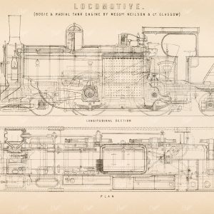 BLUEPRINT Image Locomotive. Antique 1880 William Mackenzie Stock Image - Transport - Century Library