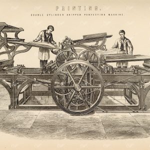 PRINTING Press, Antique 1880 Stock Image, William Mackenzie 1880 - Industrial - Century Library