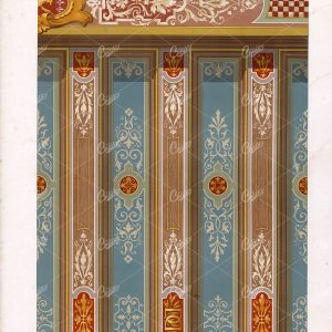 ACHITECTURE - Decoration Design for Joist Ceiling - Large French Lithography