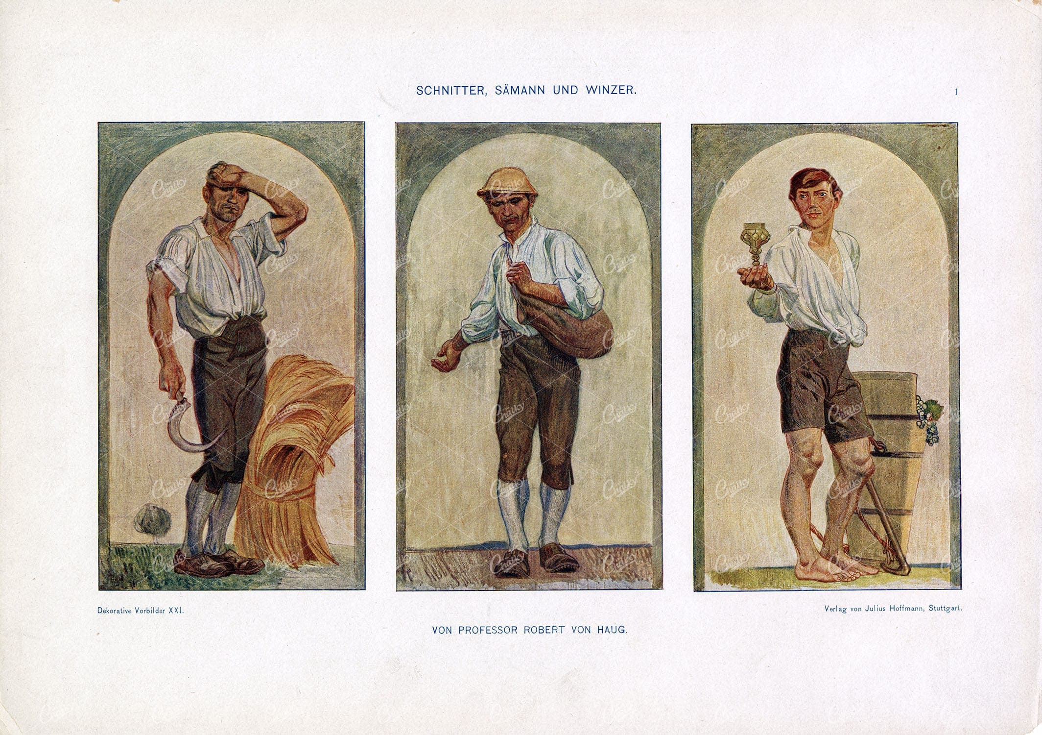 VINTAGE Farmer and Winemaker - by Robert Von Haug - Dekorative Vorbilder