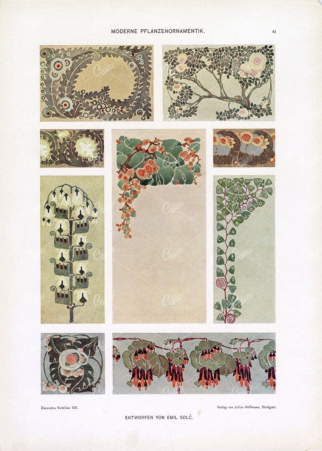 VINTAGE Flower Ornamental Design - by Emil Solc - Dekorative Vorbilder