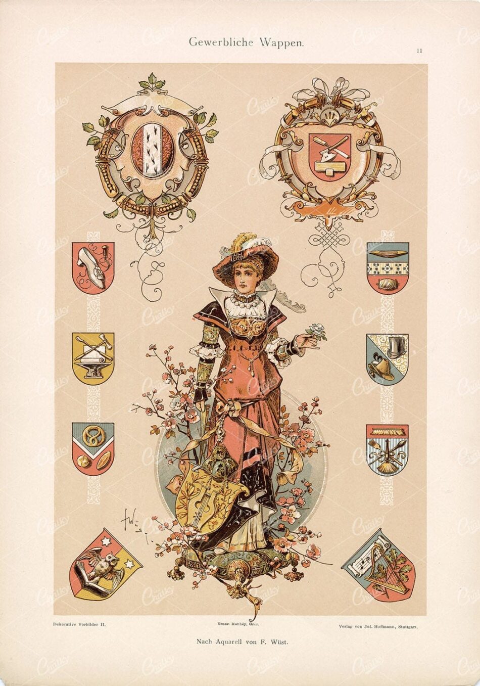 COAT of Arms for Commercial by F. Wust - Dekorative Vorbilder 1904
