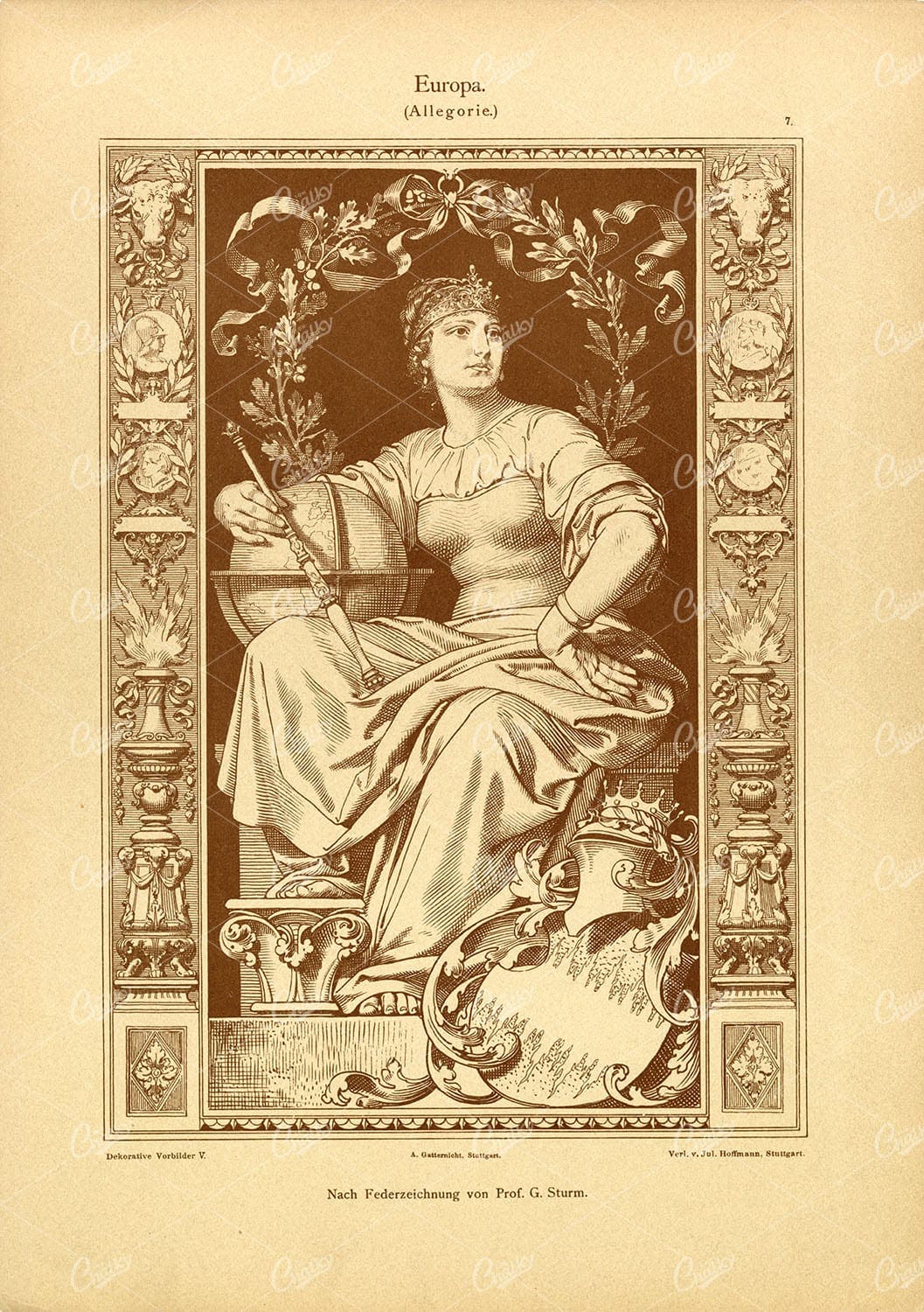 EUROPA (Allegorie) - Dekorative Vorbilder - by Prof. G. Sturm