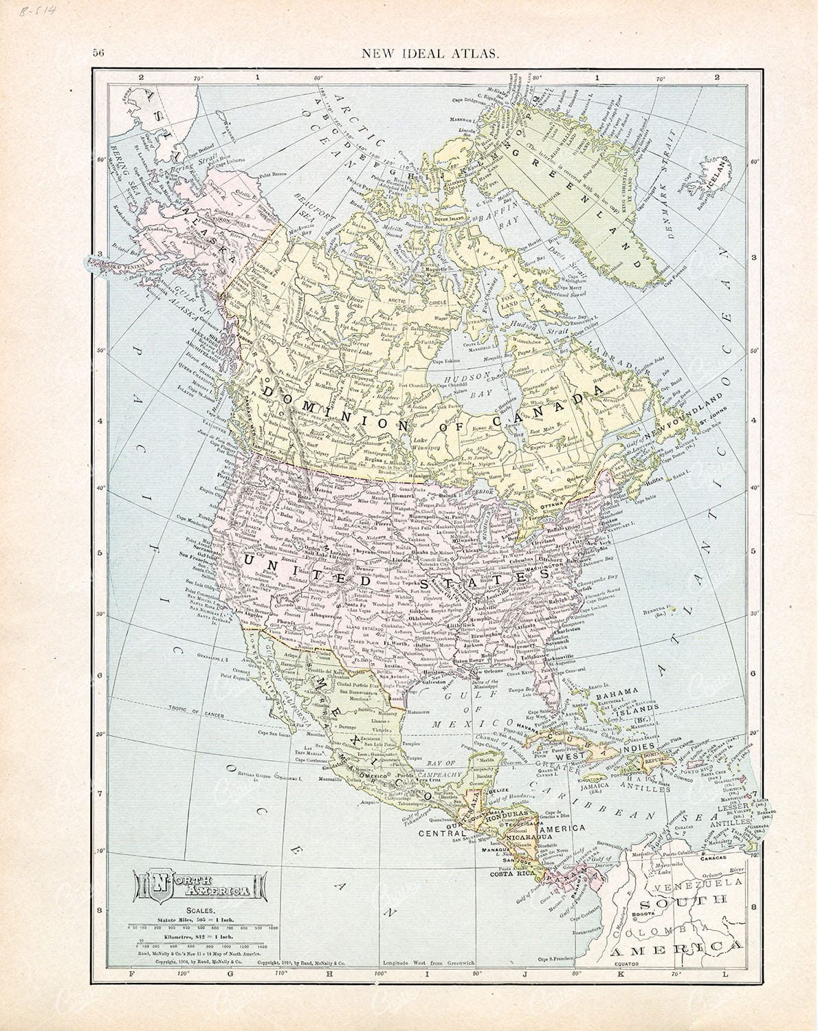 New Ideal Atlas - North America Map