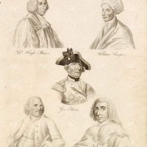 B. FRANKLIN, Dr. Blair, William Cooper, Gen. Elliot - RARE Antique Portraits