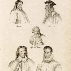 OLIVER CROMWELL, Cpt. Cooke, Calvin, Chaucer, James Crichton 1800 Portraits