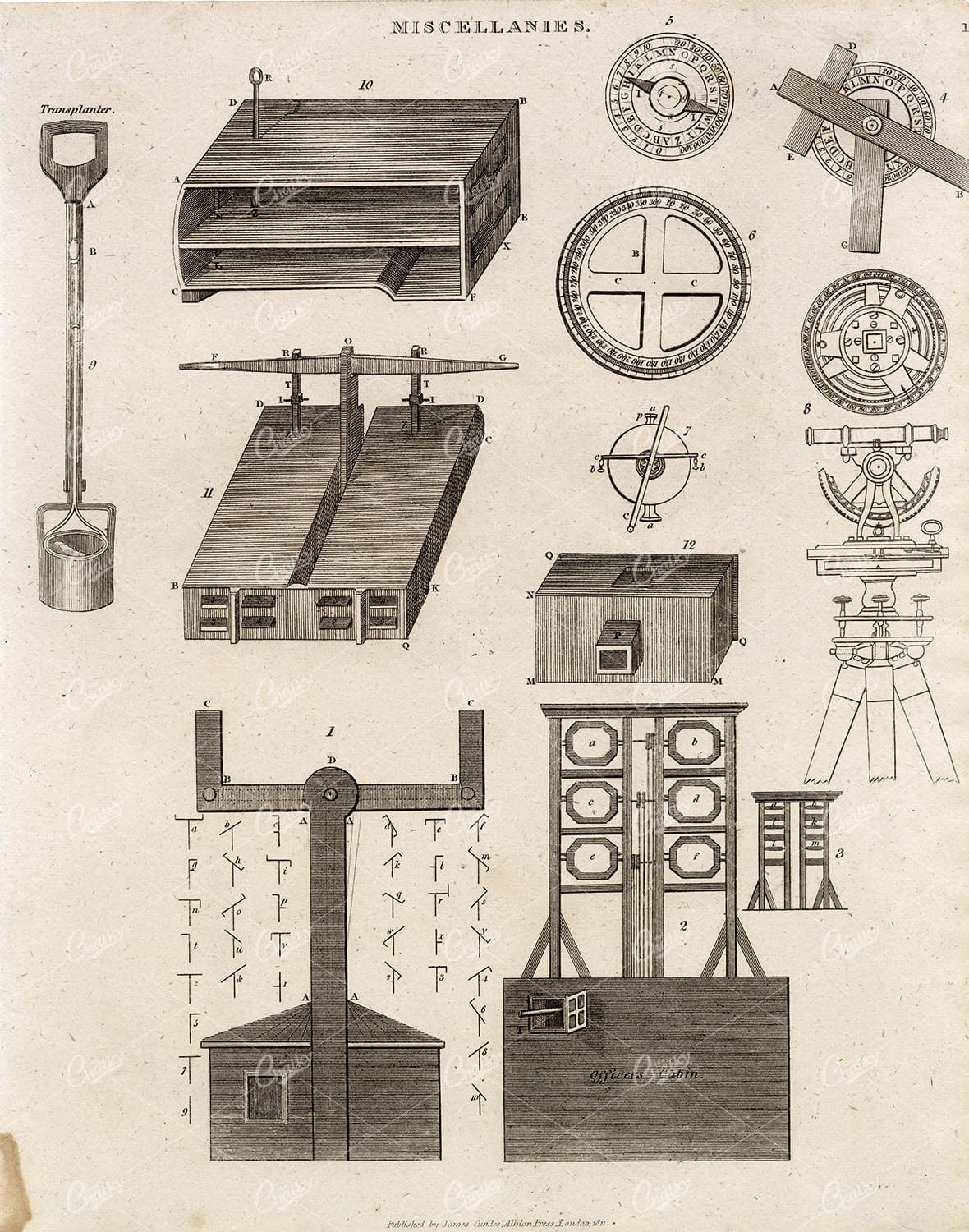 ANTIQUE Print - Miscellanies - from Abraham REES Encyclopaedia 1800s