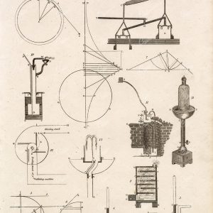 PNEUMATICS - Antique Engineering Print from Abraham REES Encyclopaedia