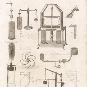 MECHANICS - Antique Hydrostatics Print - Abraham REES Encyclopaedia 1800s