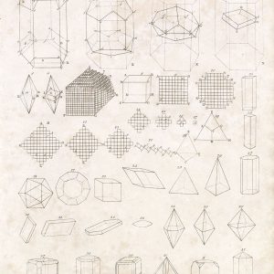 CRYSTALLOGRAPHY - Antique Science Print - Rare 1800s REES Plate