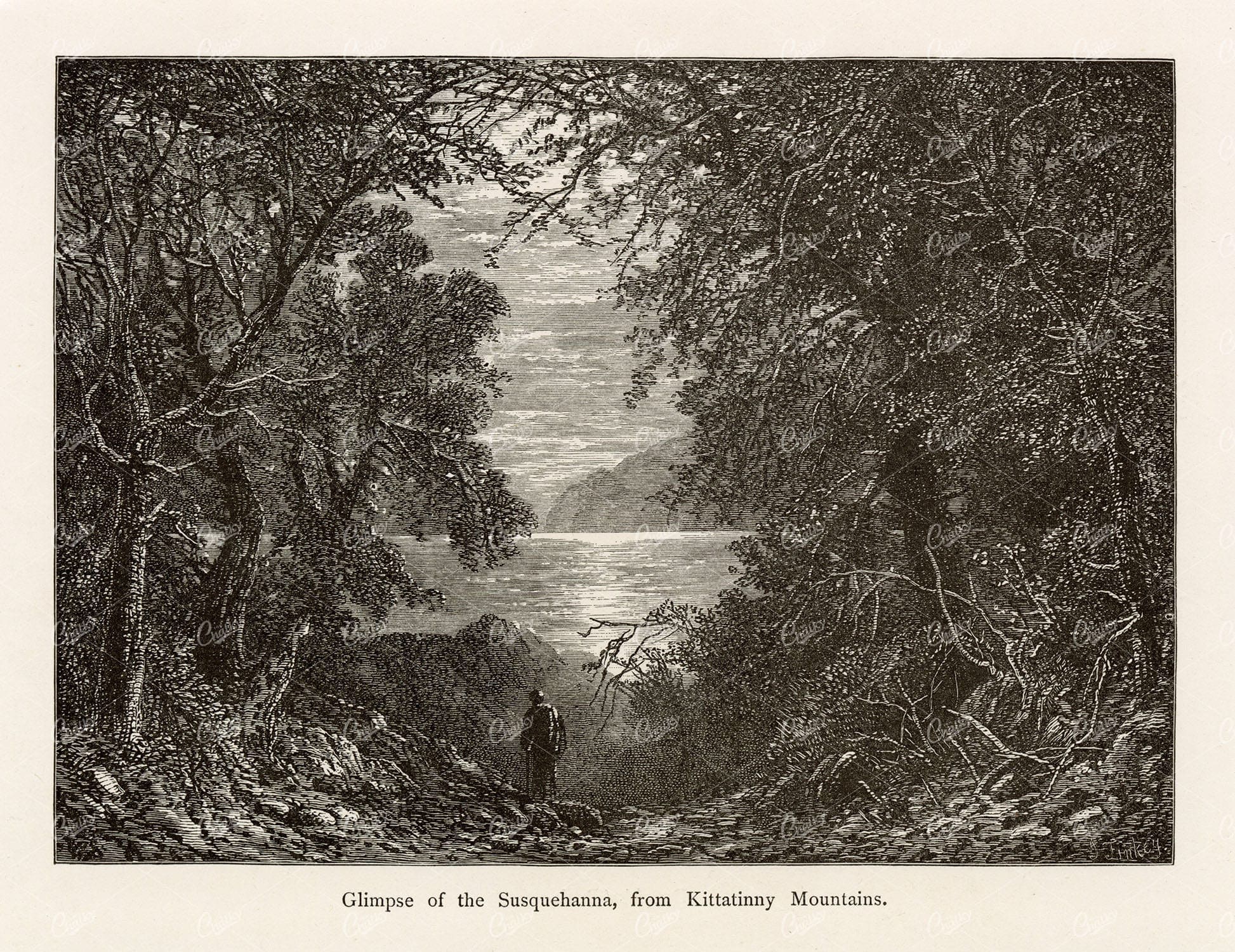 KITTATINNY Mountains 1874 Antique Print