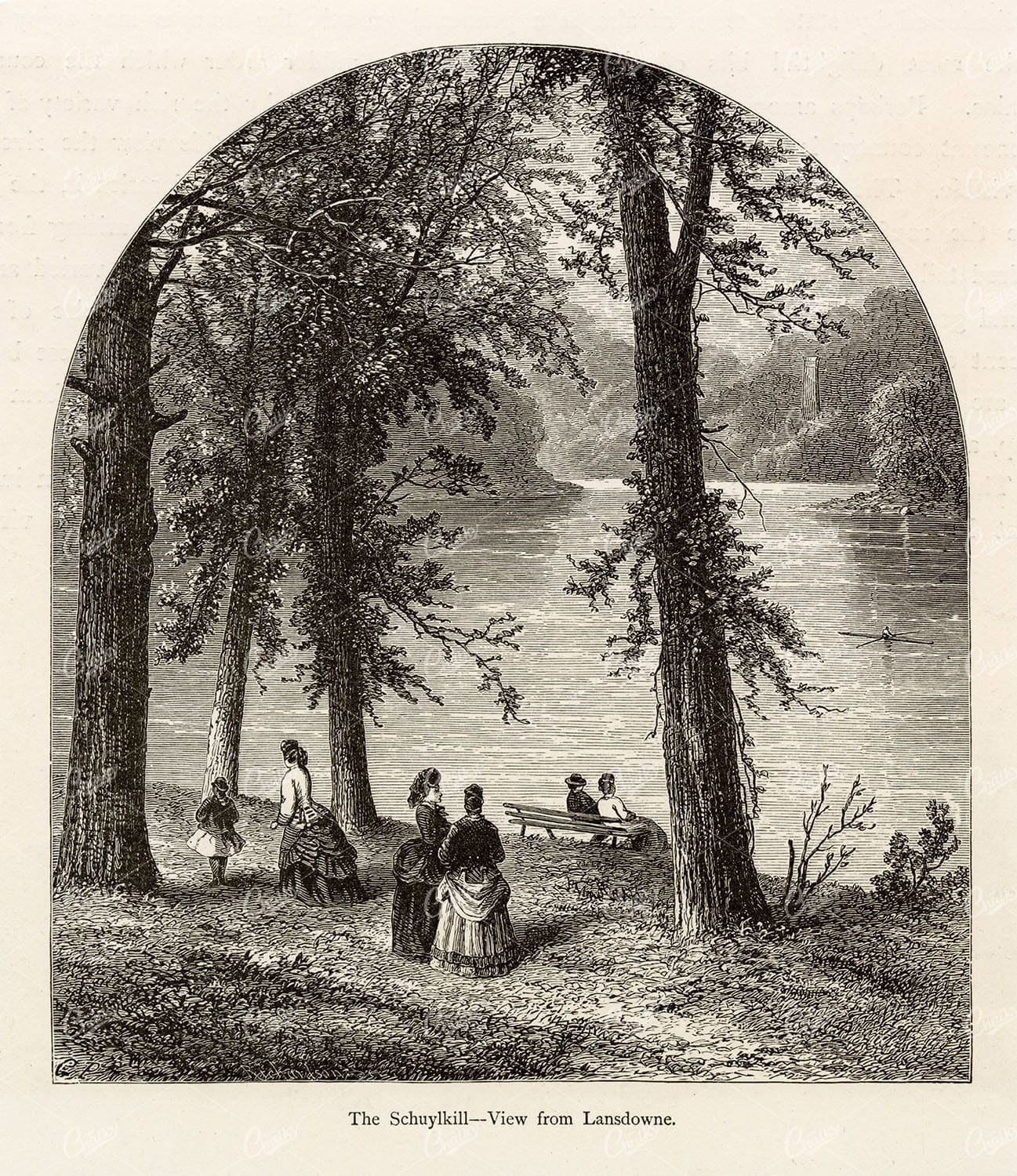 PENNSYLVANIA - The Schuylkill - View from Lansdowne - 1874 America