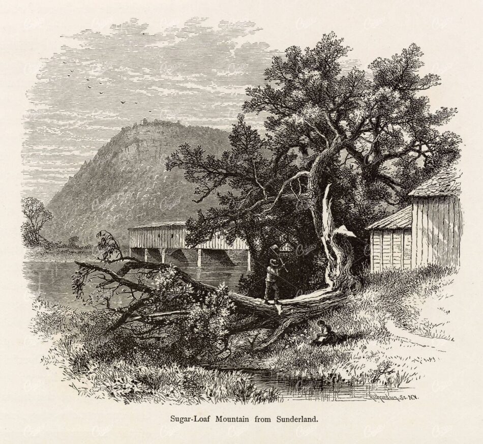 MASSACHUSETTS - Sugar-Loaf Mountain from Sunderland - 1874 America