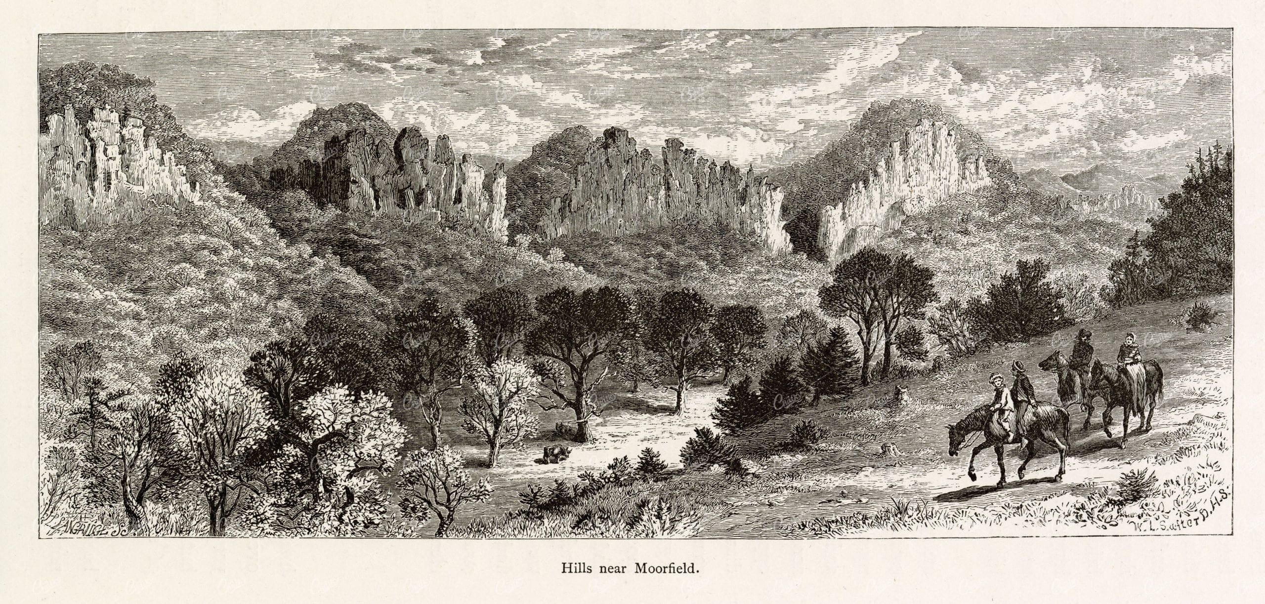 WEST VIRGINIA - Hills near Moorfield Wood Engraving 1874