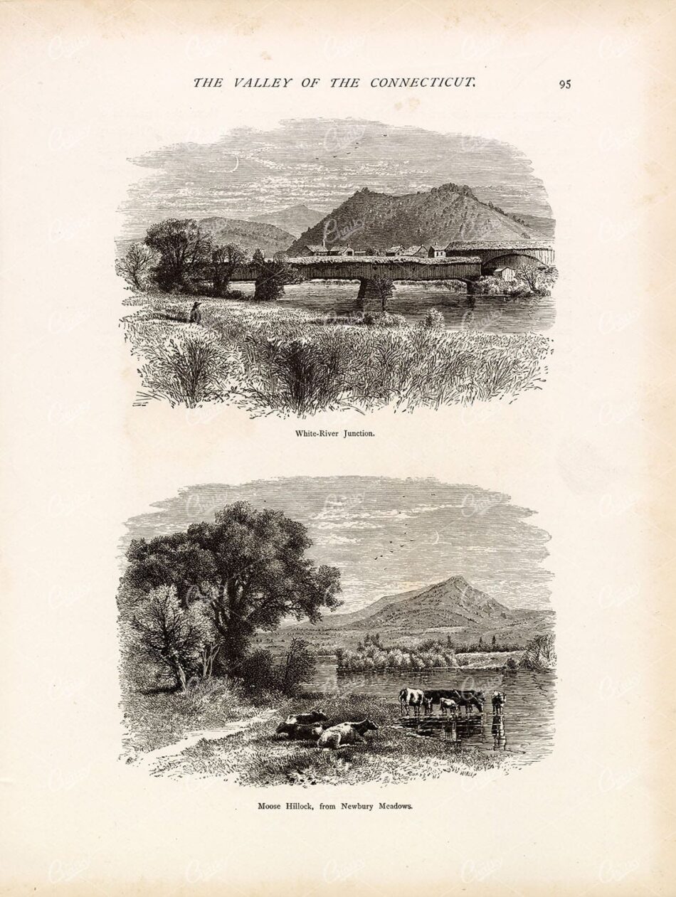VALLEY OF CONNECTICUT - White River Junction & Moose Hillock - 1874