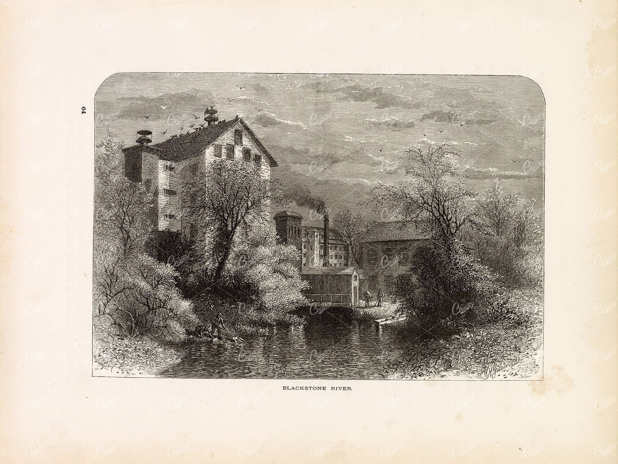 MILLS ON BLACKSTONE RIVER, 1874 Industrial Buildings - Rhode Island
