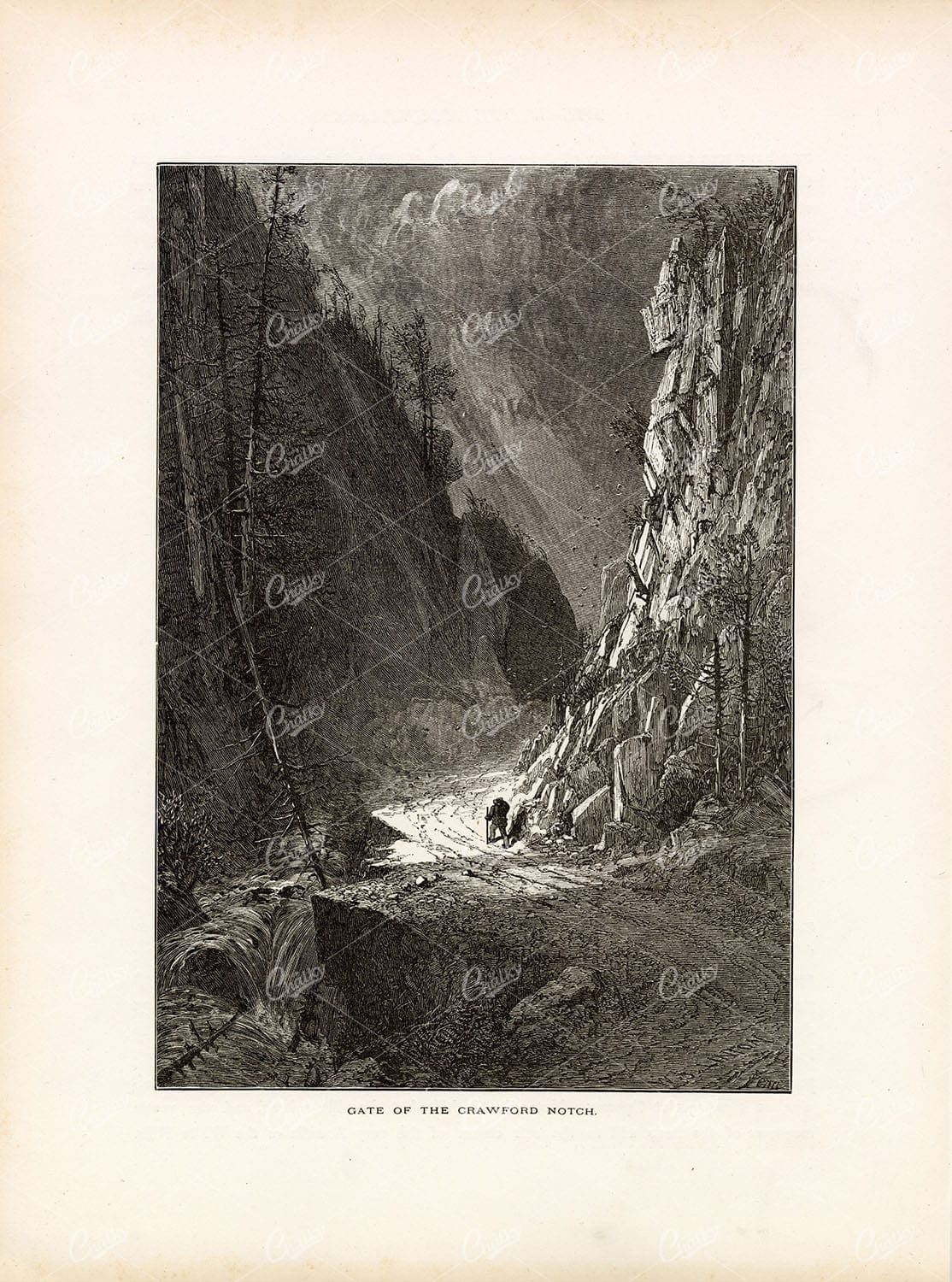 NEW HAMPSHIRE, White Mountains - Gate of the Crawford Notch - 1874
