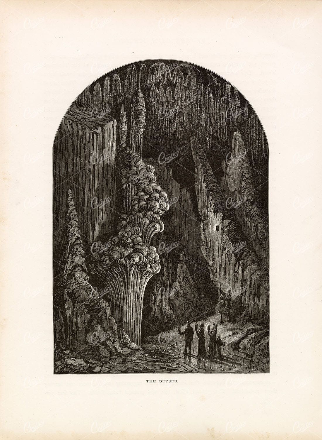VIRGINIA - The Geyser (Grand Caverns) Weyer's Cave - Antique 1874 Print