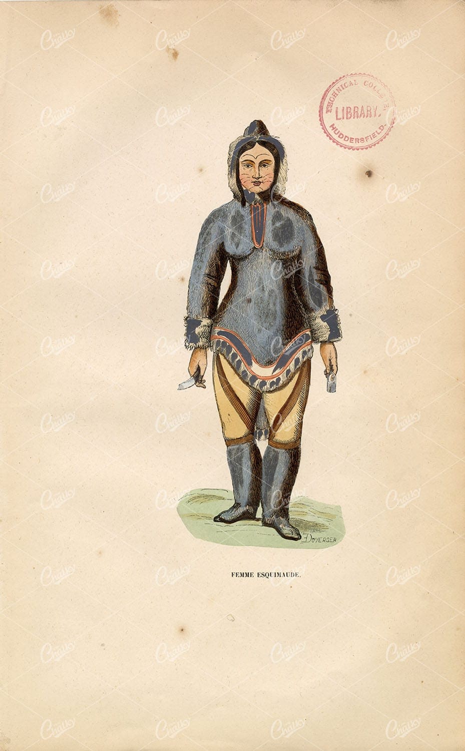 ESKIMO WOMAN - Costumes of People of the World - Auguste Wahlen 1843