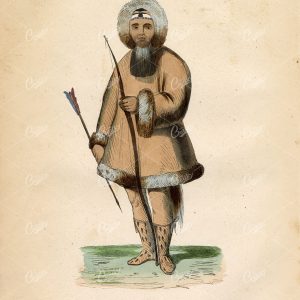 SARICHEF ISLAND, Alaska - Native Hunter Costume - 1843 August Wahlen