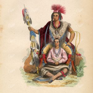 AMERICA - Chef Des Renards (FOX LEADER) - Native Costume - 1843