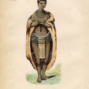 SOUTH AFRICA - Khoisan Female - Native Costume / Fashion 1843 Print