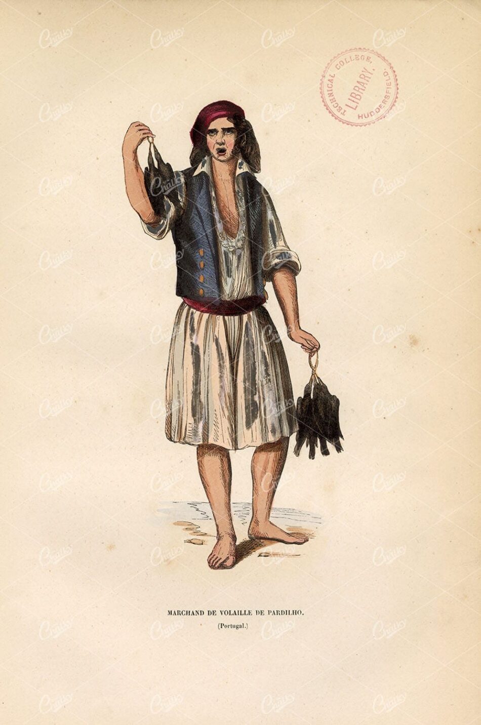 PORTUGUESE POULTRY MERCHANT - Native Antique Fashion 1843