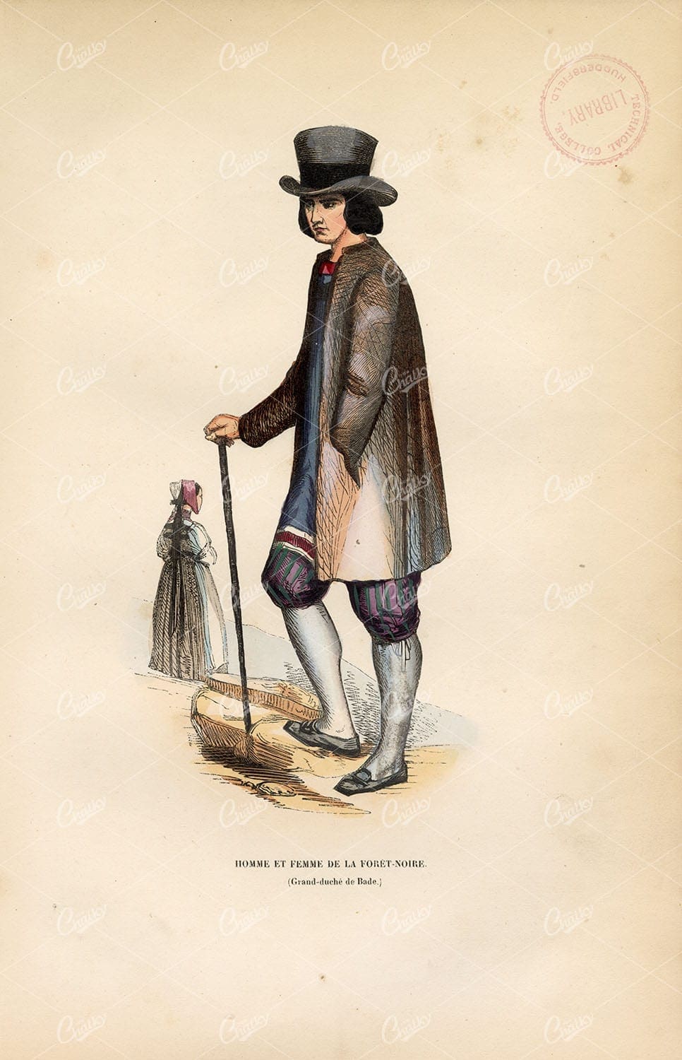 GERMANY - Black Forest, Grand Duchy of Baden - Native 1843 Fashion