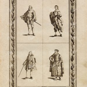 HISTORY OF ENGLAND Antique Print - Portraits of Gentlemen 1783