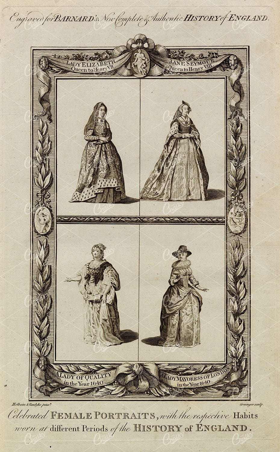 HISTORY OF ENGLAND - Various Portraits of Ladies From Different Periods