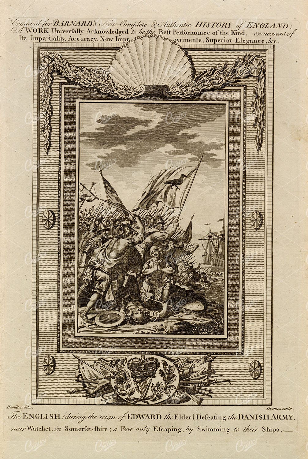 HISTORY - The English defeating the Danish Army - Edward the Elder 1783